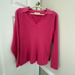 Autograph Pink V-Neck Ribbed Sweater